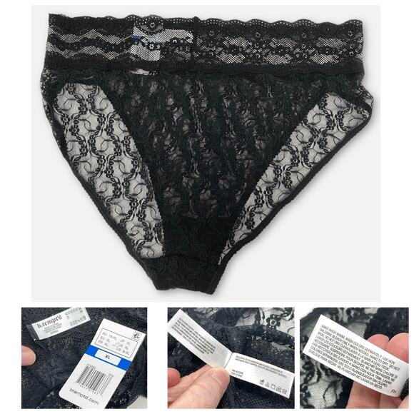 INC, Jenni, b.tempt'd Mix NWT Panties Lace Check Solid XXL 4 pk Red Black Pink - Picture 5 of 10